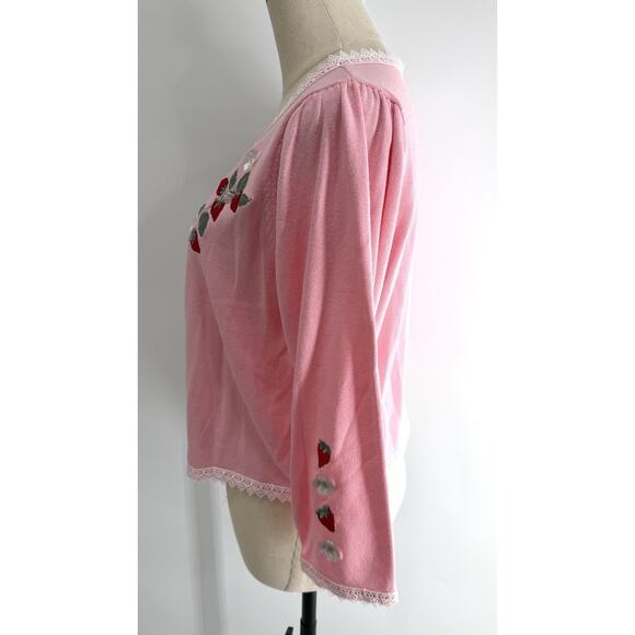 dolls kill x strawberry shortcake Embroidered Cropped Cardigan XXL New Sweater - Picture 4 of 9